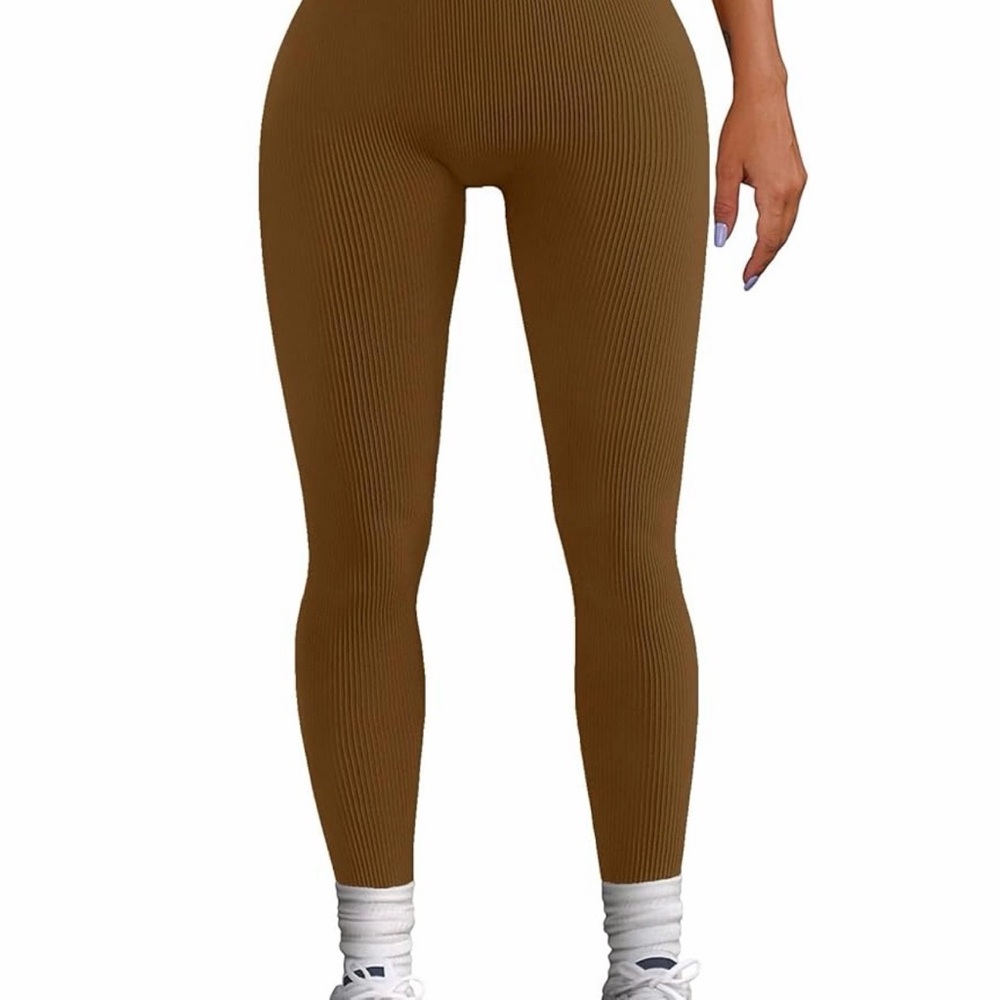 Brown Ribbed Jumpsuit - Picture 2 of 3